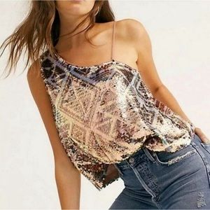 Free People Disco Fever One Shoulder Size Small